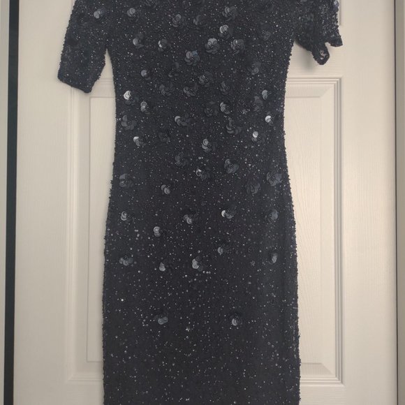 Adrianna Papell  Petaluma Sequin Dress NAVY, size 4 - Picture 4 of 4